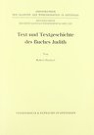 Buch Text und Textgeschichte des Buches Judith Robert Hanhart