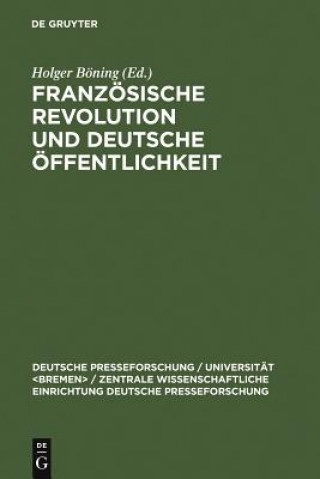 Książka Franzoesische Revolution und deutsche OEffentlichkeit Holger Böning