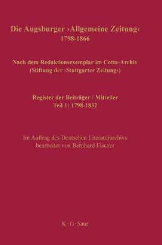 Könyv Register der Beitrager / Mitteiler Bernhard Fischer