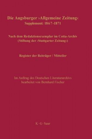 Kniha Register der Beitrager / Mitteiler Bernhard Fischer