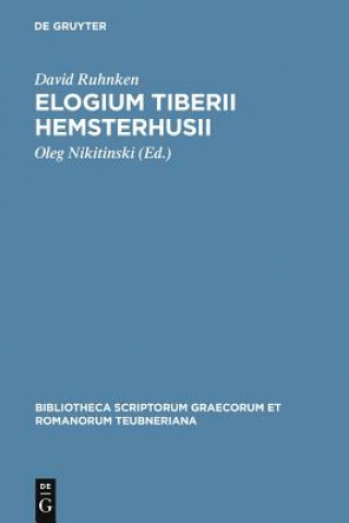 Libro Elogium Tiberii Hemsterhusii David Ruhnken