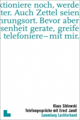 Kniha Telefongespräche mit Ernst Jandl Klaus Siblewski