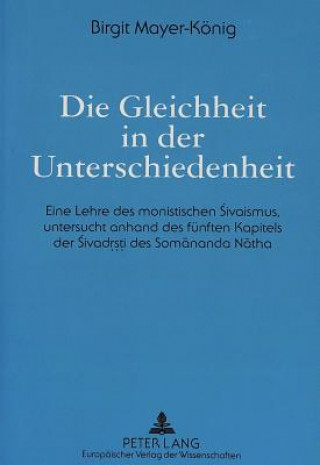 Kniha Die Gleichheit in Der Unterschiedenheit Birgit Mayer-König