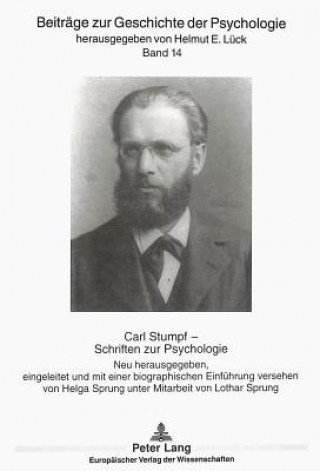 Könyv Schriften zur Psychologie Carl Stumpf