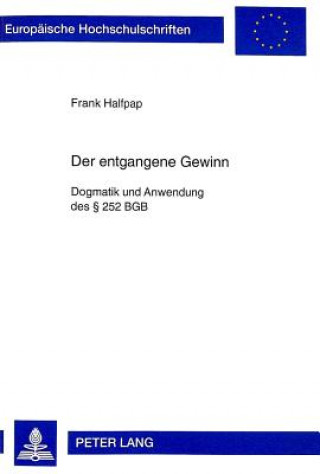 Book Der Entgangene Gewinn Frank Halfpap