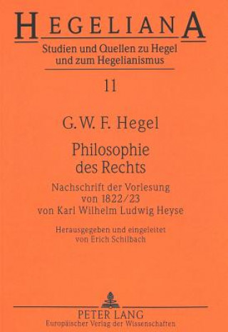 Libro Philosophie Des Rechts G. W. F. Hegel