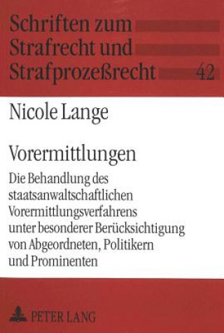 Kniha Vorermittlungen Nicole Lange