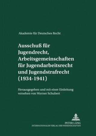 Книга Akademie fuer Deutsches Recht 1933-1945- Protokolle der Ausschuesse- Ausschu fuer Jugendrecht, Arbeitsgemeinschaften fuer Jugendarbeitsrecht und Jugen Werner Schubert