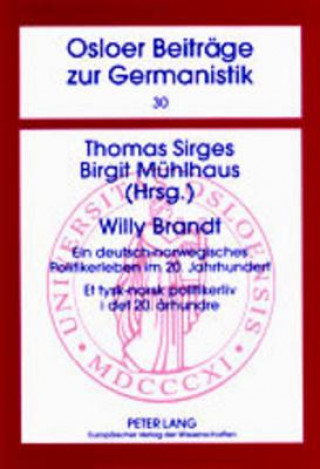 Kniha Willy Brandt Thomas Sirges