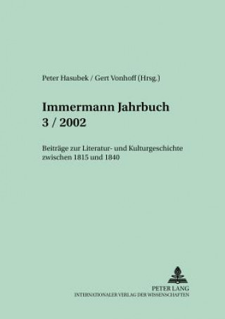 Książka Immermann-Jahrbuch 3/2002 Peter Hasubek