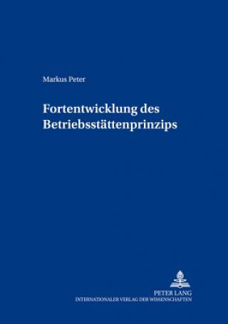 Book Fortentwicklung des Betriebsstattenprinzips Markus Peter