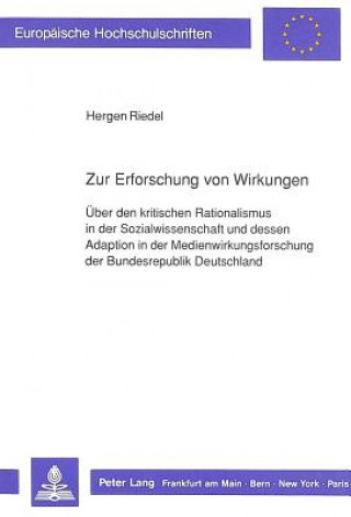 Kniha Zur Erforschung von Wirkungen Hergen Riedel