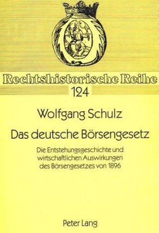 Carte Das deutsche Boersengesetz Wolfgang Schulz