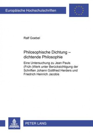 Libro Philosophische Dichtung - Dichtende Philosophie Ralf Goebel