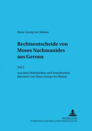 Kniha Rechtsentscheide von Moses Nachmanides aus Gerona Naohmanides