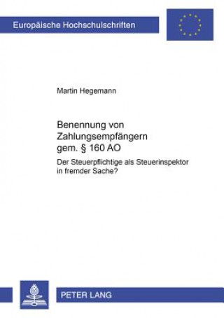 Buch Benennung Von Zahlungsempfaengern Gemaess  160 Ao Martin Hegemann