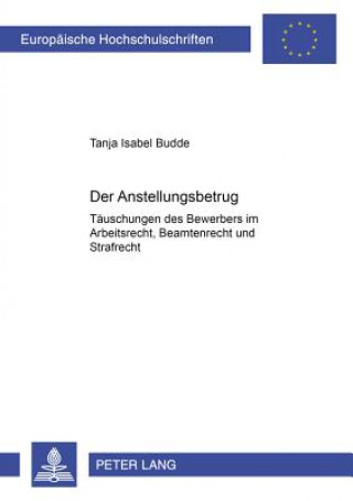 Kniha Anstellungsbetrug Tanja Isabel Budde