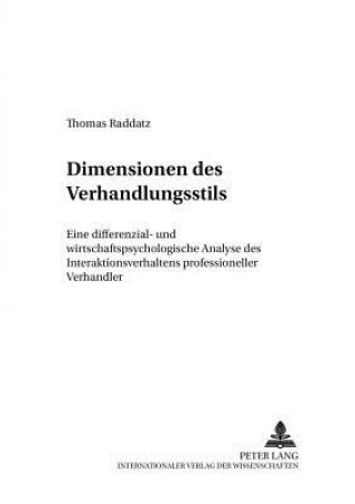 Könyv Dimensionen Des Verhandlungsstils Thomas Raddatz