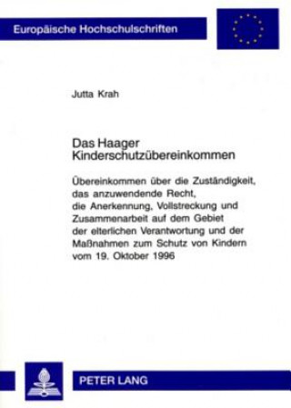Kniha Das Haager Kinderschutzuebereinkommen Jutta Krah