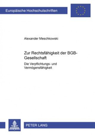 Kniha Zur Rechtsfaehigkeit Der Bgb-Gesellschaft Alexander Meschkowski