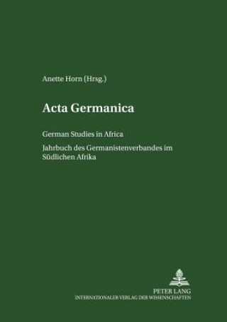 Livre ACTA Germanica Anette Horn