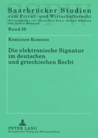 Könyv Elektronische Signatur Im Deutschen Und Griechischen Recht Komninos Komnios