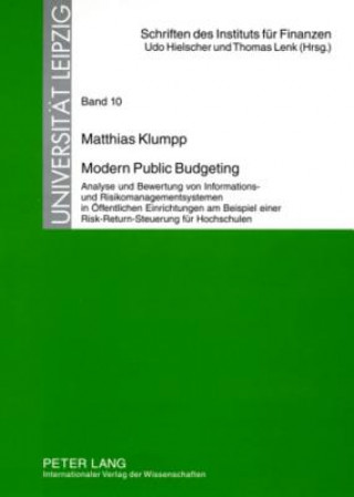 Kniha Modern Public Budgeting Matthias Klumpp