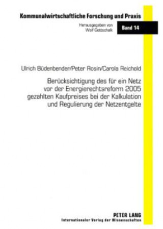 Kniha Beruecksichtigung Des Fuer Ein Netz VOR Der Energierechtsreform 2005 Gezahlten Kaufpreises Bei Der Kalkulation Und Regulierung Der Netzentgelte Ulrich Büdenbender