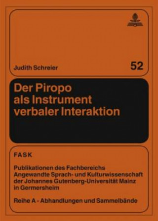 Livre Piropo ALS Instrument Verbaler Interaktion Judith Schreier