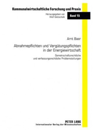 Книга Abnahmepflichten Und Verguetungspflichten in Der Energiewirtschaft Arnt Baer