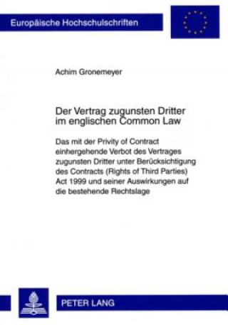 Carte Vertrag Zugunsten Dritter Im Englischen Common Law Achim Gronemeyer