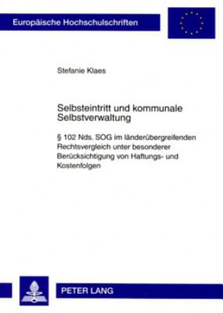 Book Selbsteintritt Und Kommunale Selbstverwaltung Stefanie Klaes