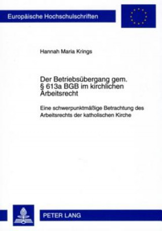 Carte Betriebsuebergang Gem. 613a Bgb Im Kirchlichen Arbeitsrecht Hannah Maria Krings