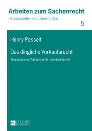 Książka Das Dingliche Vorkaufsrecht Henry Posselt