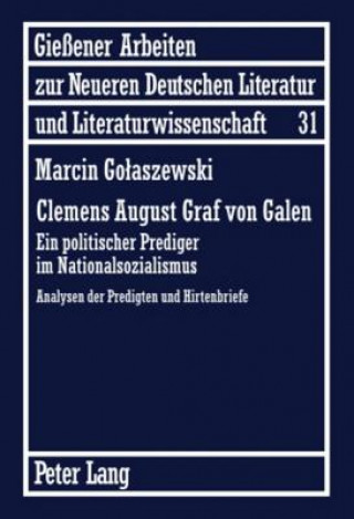 Buch Clemens August Graf Von Galen Marcin Golaszewski