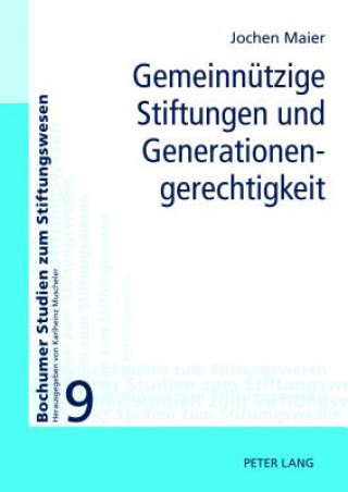 Knjiga Gemeinnuetzige Stiftungen Und Generationengerechtigkeit Jochen Maier