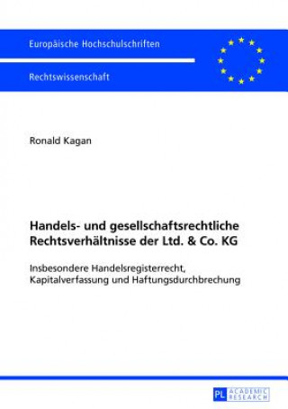 Kniha Handels- Und Gesellschaftsrechtliche Rechtsverhaeltnisse Der Ltd. & Co. Kg Ronald Kagan