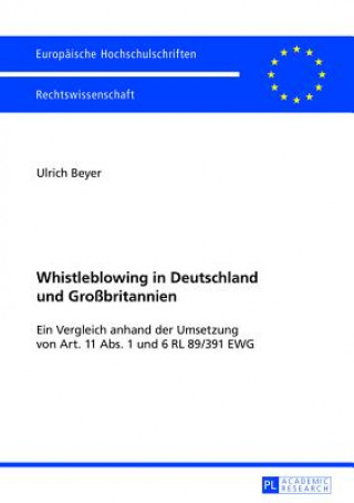 Książka Whistleblowing in Deutschland und Grobritannien Ulrich Beyer