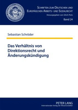 Kniha Verhaeltnis Von Direktionsrecht Und Aenderungskuendigung Sebastian Schröder