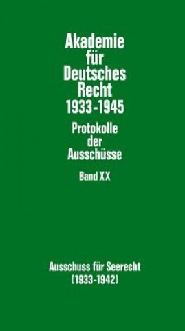 Buch Ausschuss Fuer Seerecht (1933-1942) Werner Schubert