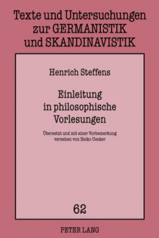 Kniha Einleitung in Philosophische Vorlesungen Henrich Steffens