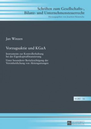 Książka Vorzugsaktie Und Kgaa Jan Winzen