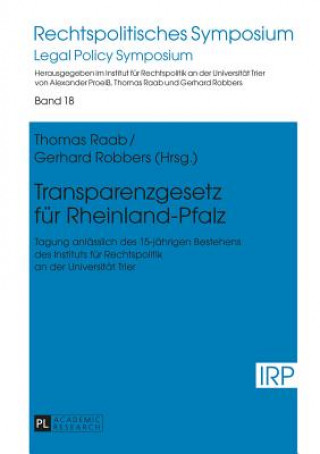 Könyv Transparenzgesetz Fuer Rheinland-Pfalz Thomas Raab