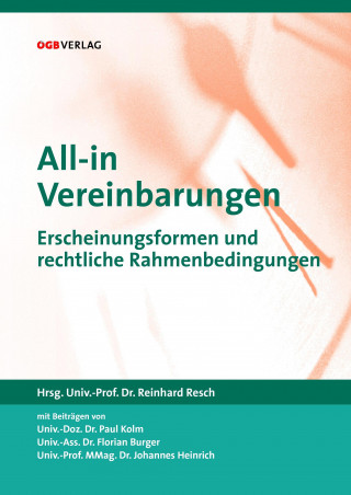 Kniha All-in-Vereinbarungen Reinhard Resch