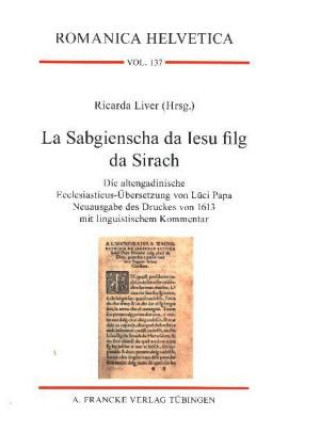 Książka La Sabgienscha da Iesu filg da Sirach Ricarda Liver