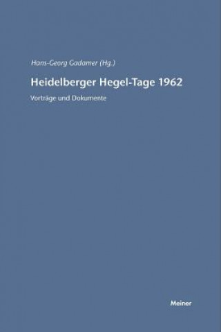 Buch Heidelberger Hegel-Tage 1962 Hans G. Gadamer