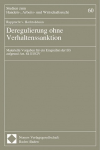 Kniha Deregulierung ohne Verhaltenssanktion Rupprecht von Bechtolsheim