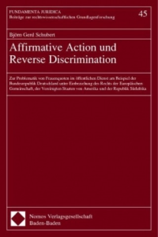 Könyv Affirmative Action und Reverse Discrimination Björn Gerd Schubert