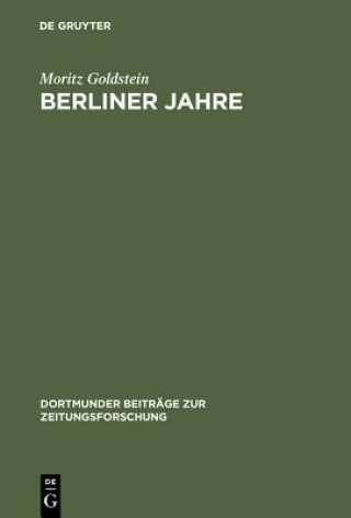 Libro Berliner Jahre Moritz Goldstein
