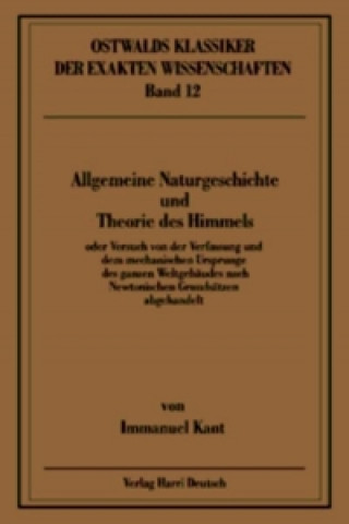 Kniha Allgemeine Naturgeschichte und Theorie des Himmels Immanuel Kant